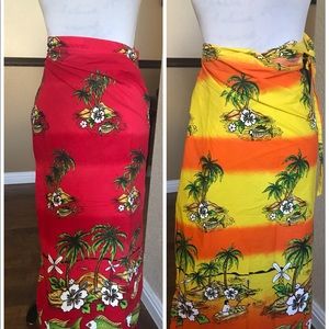 New Sarong From Hawaii Red or Yellow